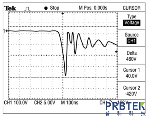 泰克示波器配套P5100高压探头是如何测试二极管故障电压的